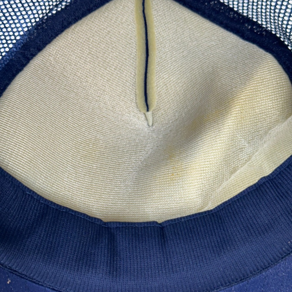 Vintage De Coster Egg Farms Massey MD Trucker Hat Navy Blue Snapback Mesh Nissin - Picture 7 of 8